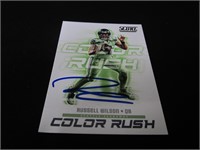 Russell Wilson signed football card COA