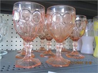 8 Pink Fostoria Goblets
