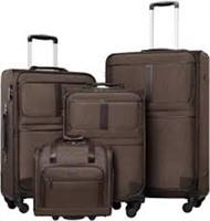 Coolife Luggage 4 Piece Set Suitcase Expandable
