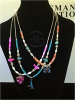 3- Southwest style necklaces, Heart, Number 1 &