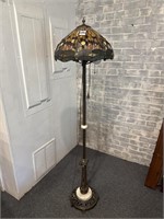 Dragonfly stained glass floor lamp