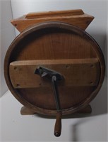 Vtg wood 19th century hand Crank Butter Churn