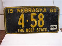 Single 1960 License Plate 4-58