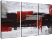 Red Abstract Wall Art - 3 Piece Canvas Print
