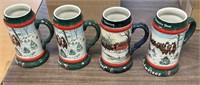 4 7" BEER STEINS  / Budweiser / Early 90s S Ships