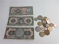 Mexican Bank Notes and Coins