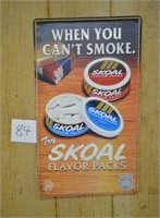 1995 Metal Skoal Tobacco Advertising Sign 19 1/2"