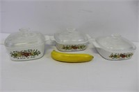 Trio of Vintage Corning Ware Spice of Life