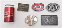 5 boucles de ceinture dont Canadiens
