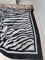 Unique Zebra Print Area Carpet. 94" X 129"