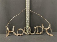 Horseshoe Barbed Wire Howdy Metal Art Sign
