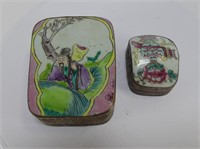 TWO ANTIQUE CHINESE LIDDED BOXES