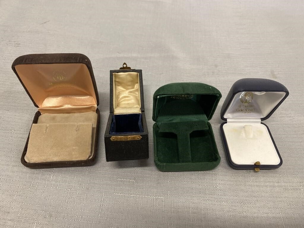 4 Empty Vintage Jewelry Boxes