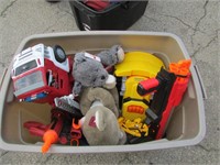 Large Tote of Various Boys Toys