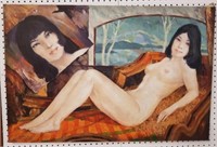 Unframed Nude Oil on Canvas, 36" Wide