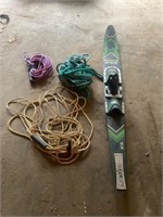Slalom ski, tube rope, single Handed ski rope