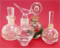 Four Glass Perfume Bottles