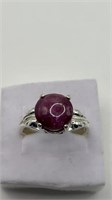 Star Ruby Sterling Ring Size 7.5
