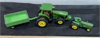 John Deere toy tractors and wagon