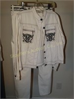 2pc Midnight Velvet jacket and pants, size 12