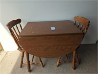 DROP LEAF TABLE WITH (2) CHAIRS