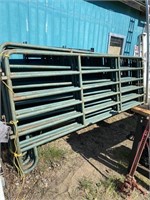 12 cattle panels 12 feet long 64 inches tall. The