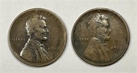 1912-D & 1912-S Lincoln Wheat Cent Pair
