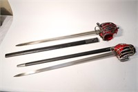BASKET HILT SWORDS WITH SCABBARDS