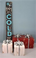 Wooden Sign & Presents