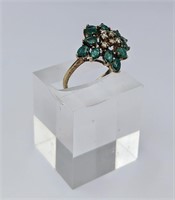 14k Emerald & Diamond Ring