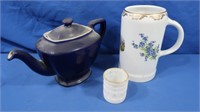 Lilien Porcelain Tankard, Hall Teapot, Milk Glass