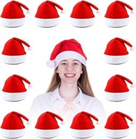 Santa Hats Adult Bulk Plus Size,12 Pack Christmas