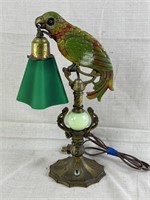 Art Deco Cast Parrot Table Lamp