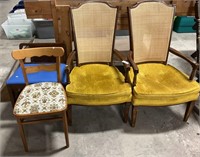 Antique Cane Padded Chairs.