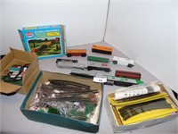 H O Train Set - engine, cars and some new track