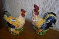 Decorative Ceramic Rooster an Hen