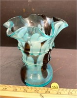 Unmarked Art Glass Vase (6"H)