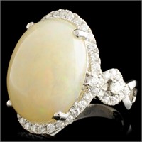 10.70ct Opal & 0.96ctw Diamond Ring in 14K Gold