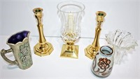 Brass Candle Holders - Portugal, Bureau Mirror,