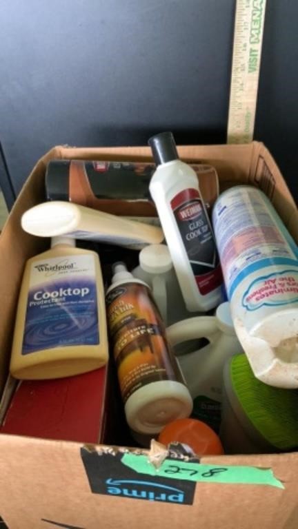 Box of assorted cleaners