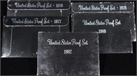 1976-1978, 1980, 1982 US PROOF SETS