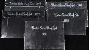 1976-1978, 1980, 1982 US PROOF SETS