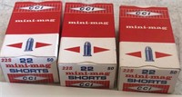 Lot of 3 Boxes of .22 Mini-Magnum Shorts by CCI