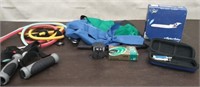 Box Exercise Bands, Compass, Camcorder Tape,