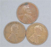 (3) 1924 Wheat Pennies. Note: Fair Condition.
