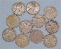 (11) 1925 Wheat Pennies. Note: (1) Poor, (4)