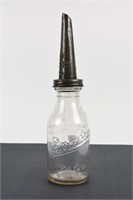 EN-AR-CO EMBOSSED IMPERIAL QUART OIL BOTTLE /SPOUT