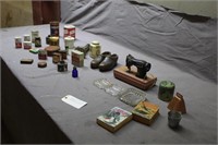 Vintage Collectibles Including Wooden Shoes, Tins