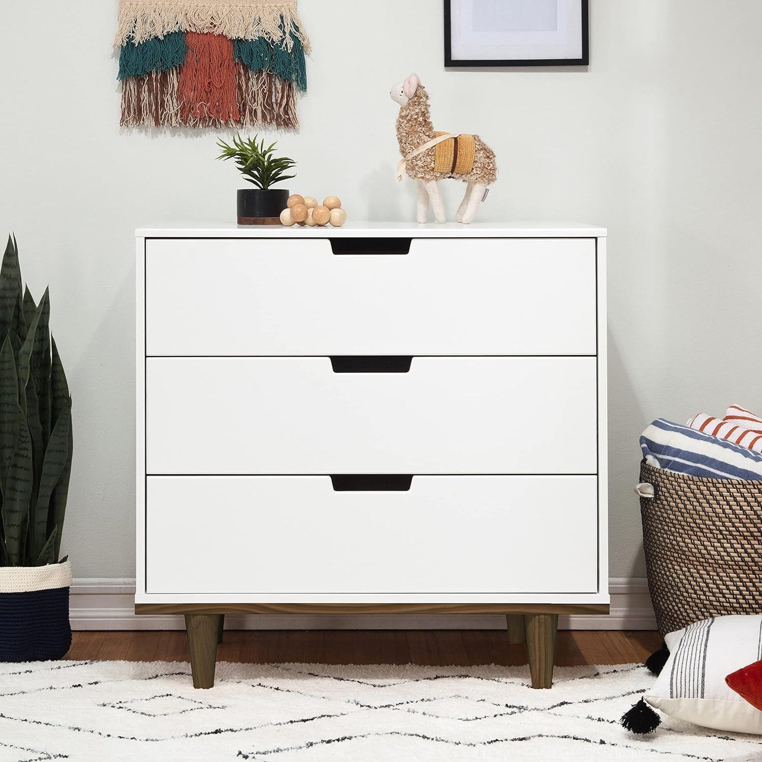 DaVinci Marley 3-Drawer Dresser, White and Natural