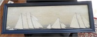 Framed sailboat print (14 x 28”)